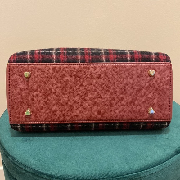 EUC RARE Samantha Vega Fulfilled Love Burgundy Tartan Plaid Crossbody Handbag. - Picture 10 of 17